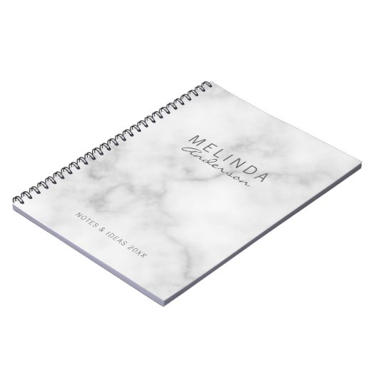 Carnet Marbre blanc moderne professionnel (Côté gauche)