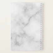 Carnet Marbre blanc Monogramme personnalisé et nom (Verso)