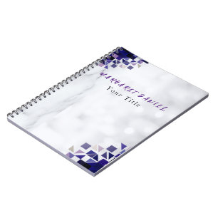 Carnet Marbre Blanc Personnalisé Nom Look Moderne