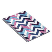 Carnet Marbre blanc rose bleu Chevron (Côté Droit)