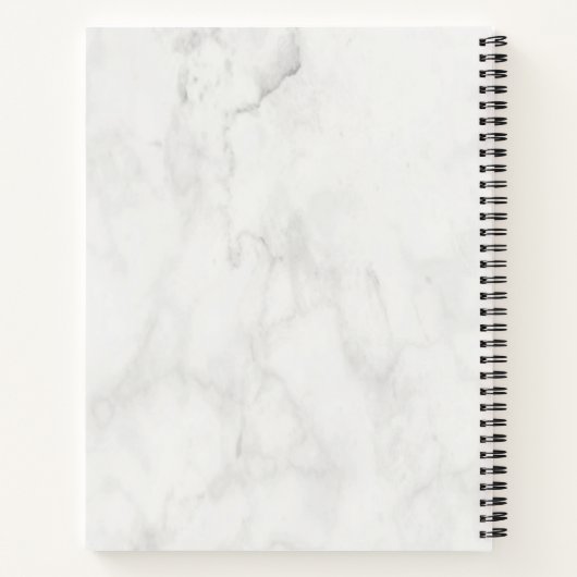 Carnet Marbre blanc Texte personnalisé Ajouter un Modèle  (Dos)