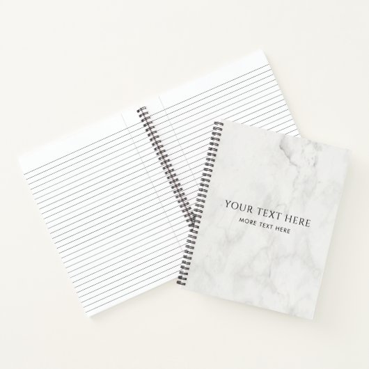 Carnet Marbre blanc Texte personnalisé Ajouter un Modèle  (Intérieur)