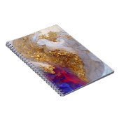 Carnet Marbre Blanc Tourbillon avec Or Liquide (Côté Droit)