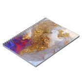 Carnet Marbre Blanc Tourbillon avec Or Liquide (Côté gauche)