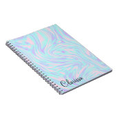 Carnet marbre blanc violet bleu rose élégant (Côté Droit)