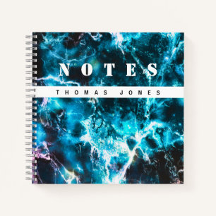 Carnet Marbre bleu