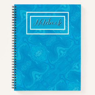 Carnet Marbre Bleu Abstrait HP Personnalisé