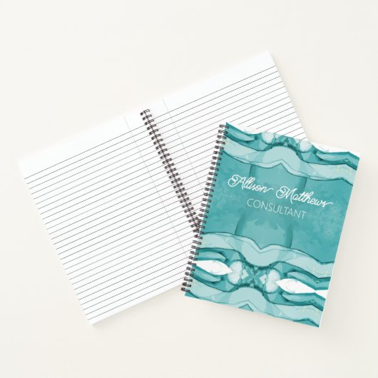 Carnet Marbre bleu clair motif élégant moderne (Intérieur)