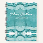 Carnet Marbre bleu clair motif élégant moderne (Devant)