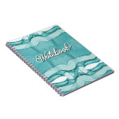 Carnet Marbre bleu clair motif élégant moderne (Côté Droit)