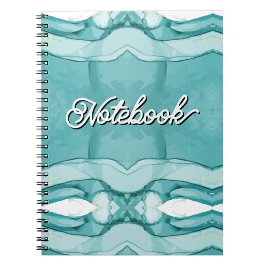 Carnet Marbre bleu clair motif élégant moderne (Devant)