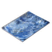 Carnet Marbre bleu et texture or (Côté gauche)