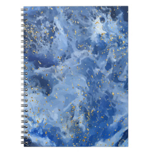 Carnet Marbre bleu et texture or