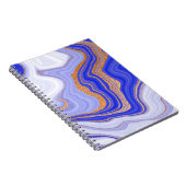 Carnet Marbre Bleu Or, Abstrait Moderne. (Côté Droit)