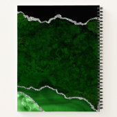Carnet Marbre d'agate vert et argent (Dos)