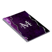 Carnet Marbre d'agate violet et argent (Côté Droit)