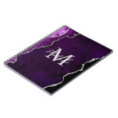 Carnet Marbre d'agate violet et argent (Côté gauche)