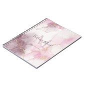 Carnet Marbre de la veine d'or rose mauve Script Photo (Côté gauche)