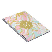 Carnet Marbre d'encre bleu rose Monogramme (Côté Droit)