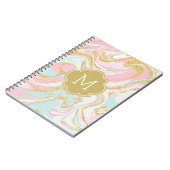 Carnet Marbre d'encre bleu rose Monogramme (Côté gauche)