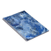 Carnet Marbre d'or bleu : Texture de luxe. (Côté Droit)