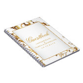 Carnet Marbre d'or et blanc - Guestbook (Côté Droit)