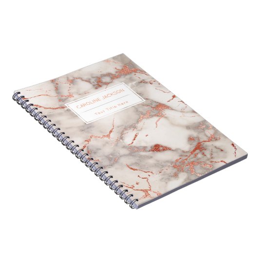 Carnet marbre d'or rose chic (Côté Droit)