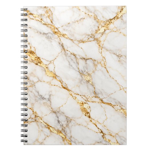 Carnet Marbre Élégance Or Blanc (Devant)