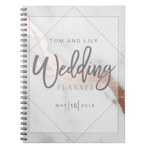 CARNET MARBRE ET MÉTALLIQUE WEDDING PLANNER NOTEPAD