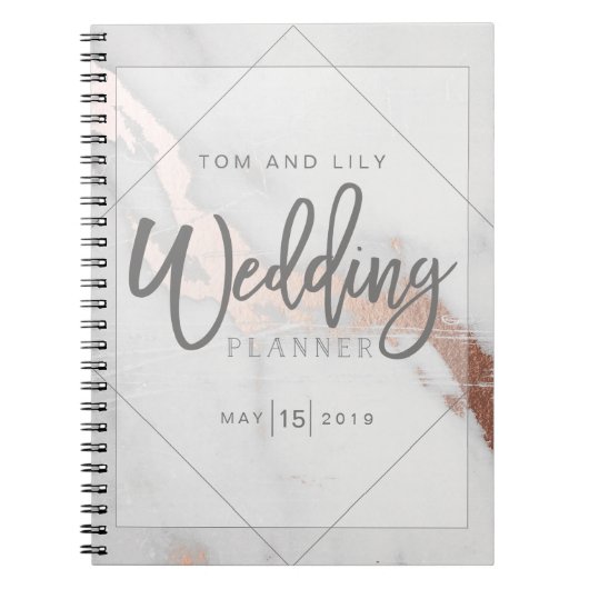 CARNET MARBRE ET MÉTALLIQUE WEDDING PLANNER NOTEPAD (Devant)