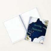 Carnet Marbre et Or sur Bleu de Minuit (Intérieur)