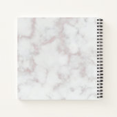 Carnet Marbre et Rose Ciseaux d'or Coiffeur Salon Logo (Dos)