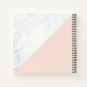 Carnet Marbre géométrique moderne Or Lt Carré rose (Dos)