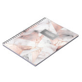 Carnet Marbre géométrique Rose or tendance (Côté gauche)