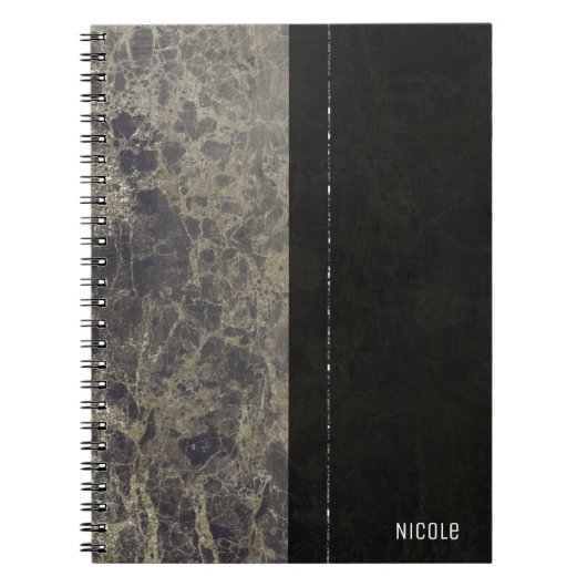 Carnet Marbre Glam Granite Shimmer Élégant Style Designer (Devant)