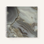 Carnet Marbre Gris avec Veine d'Or (Devant)
