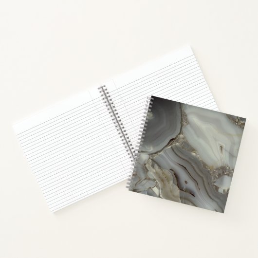 Carnet Marbre Gris avec Veine d'Or (Intérieur)