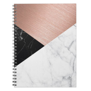 Carnet Marbre gris or rose