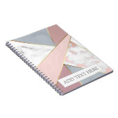 Carnet Marbre gris or Rose moderne look Monogramme (Côté Droit)