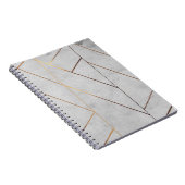 Carnet Marbre gris peroné or géométrique (Côté Droit)