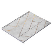 Carnet Marbre gris peroné or géométrique (Côté gauche)