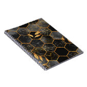 Carnet Marbre hexagone texture transparente avec feuilles (Côté Droit)