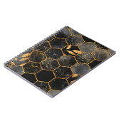 Carnet Marbre hexagone texture transparente avec feuilles (Côté gauche)