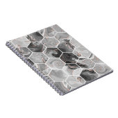 Carnet Marbre hexagone texture transparente avec motif or (Côté Droit)