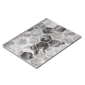 Carnet Marbre hexagone texture transparente avec motif or (Côté gauche)