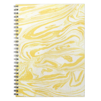 Carnet Marbre jaune élégant : Texture dessinée à la main