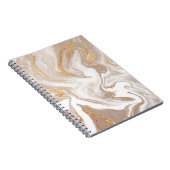 Carnet Marbre liquide beige, art de la ligne dorée. (Côté Droit)