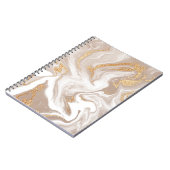 Carnet Marbre liquide beige, art de la ligne dorée. (Côté gauche)