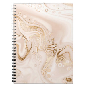 Carnet Marbre liquide beige avec éclaboussure de parties 