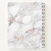 Carnet Marbre moderne blanc et Rose-or Faux (Dos)